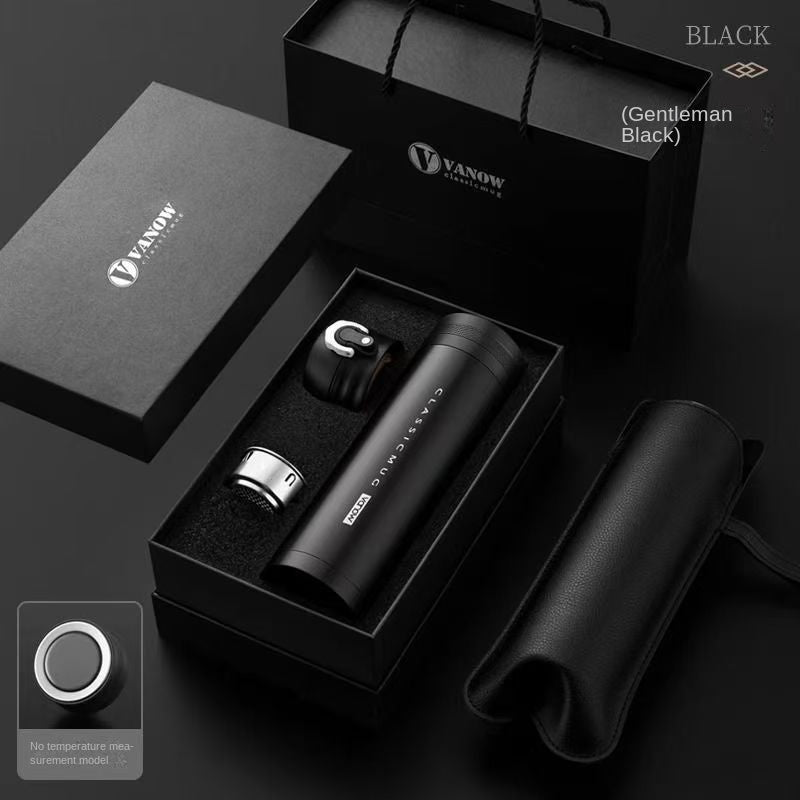 High-end Gift Box Insulated Travel Mug for Men, Business Outdoor Cup with Dual Lids for Tea Brewing