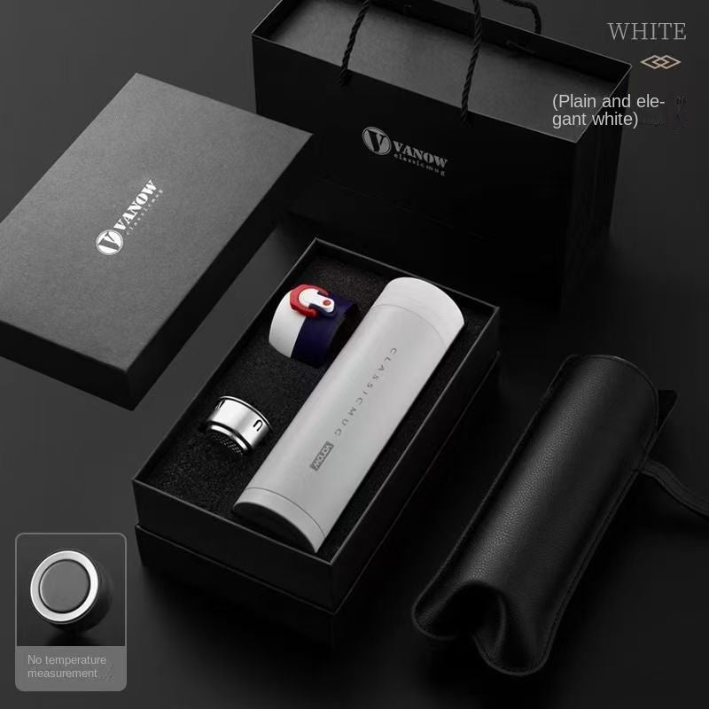 High-end Gift Box Insulated Travel Mug for Men, Business Outdoor Cup with Dual Lids for Tea Brewing