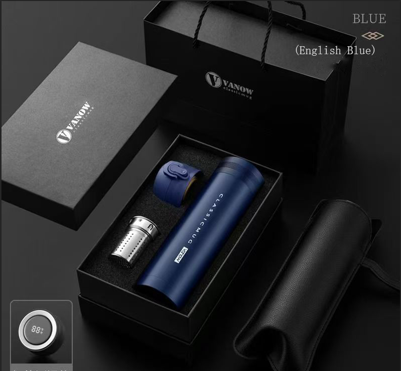 High-end Gift Box Insulated Travel Mug for Men, Business Outdoor Cup with Dual Lids for Tea Brewing