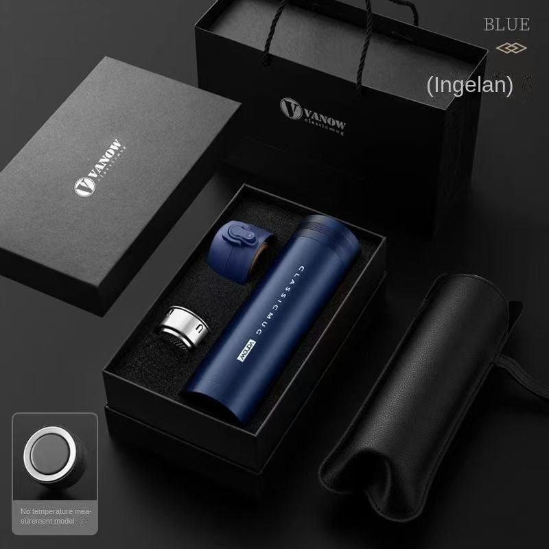 High-end Gift Box Insulated Travel Mug for Men, Business Outdoor Cup with Dual Lids for Tea Brewing